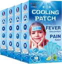 40 fogli EasYes Cooling Patches per Fever Discomfort & Pain Relief, Cooling Relief Fever Riduttore, Soothe Headache Pain, 10 Count Per Box (4 scatole)