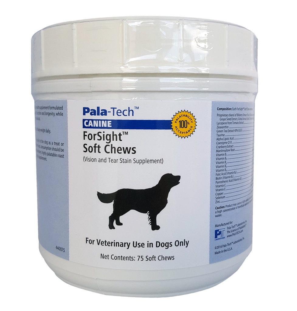 PalaTech Canine Forsight Petite Soft Chews - Tear Stain Chews for Dogs - Canine Eye Supplement - Supporta la salute degli occhi - Perfetto per il trattamento dell'infezione degli occhi del cane