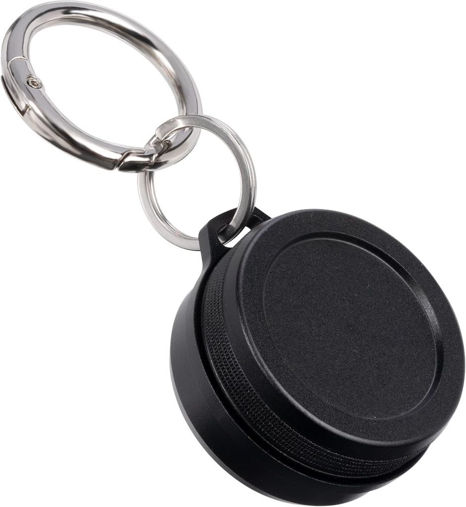 Custodia portachiavi in metallo - Portatile portachiavi da viaggio giornaliero impermeabile, piccolo contenitore per earplug, pillole, monete Compatibile con Loop, Eargasm & Vibes, scatola compatta per pedaggio mini (nero)