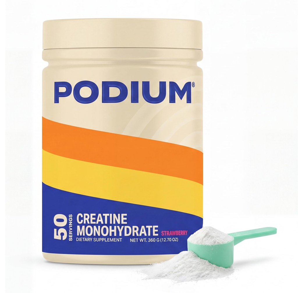 Nutrizione di podio, Solos | Monoidrato di creatina, 50 Serve, Fragola, Boost performance atletica