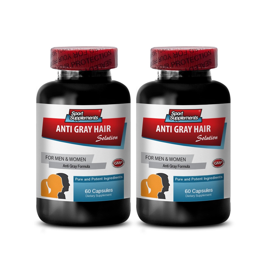 capsule di acido folico - Anti capelli grigi - capelli grigi lontano, prodotti naturali di crescita dei capelli, integratori per la crescita dei capelli donne, vitamine biotina dei capelli, vitamine biotina per la pelle dei capelli e unghie 2Bots 120Caps