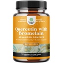 Quercetina pura con supplemento Bromelain per l'aiuto immune - capsule 500mg di Quercetina ad alta potenza con bromelain per il supporto immunitario & Respirazione - Supplemento respiratorio nutrizionale - 90 Ct