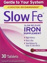 Supplemento Ferro Slow Fe – Compresse a rilascio lento, Alta potenza, Gentle sul vostro sistema, 30 compresse (Pack of 3)