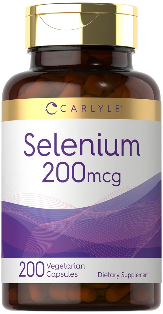 Carlyle Yeast Free Selenium 200 mcg | 200 capsule | L-Selenomethionine Essential Mineral | Vegetariano, Non OGM & Gluten