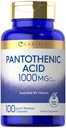 Acido pantotenico carlile | 1000mg | 100 capsule | Vitamina B5 essenziale | Non OGM, Integratore senza glutine