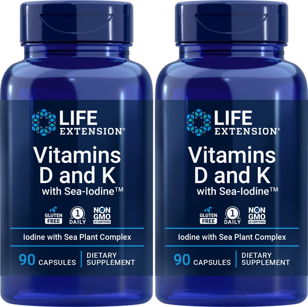 Vitamine D e K con Sea-Iodine, 90 capsule