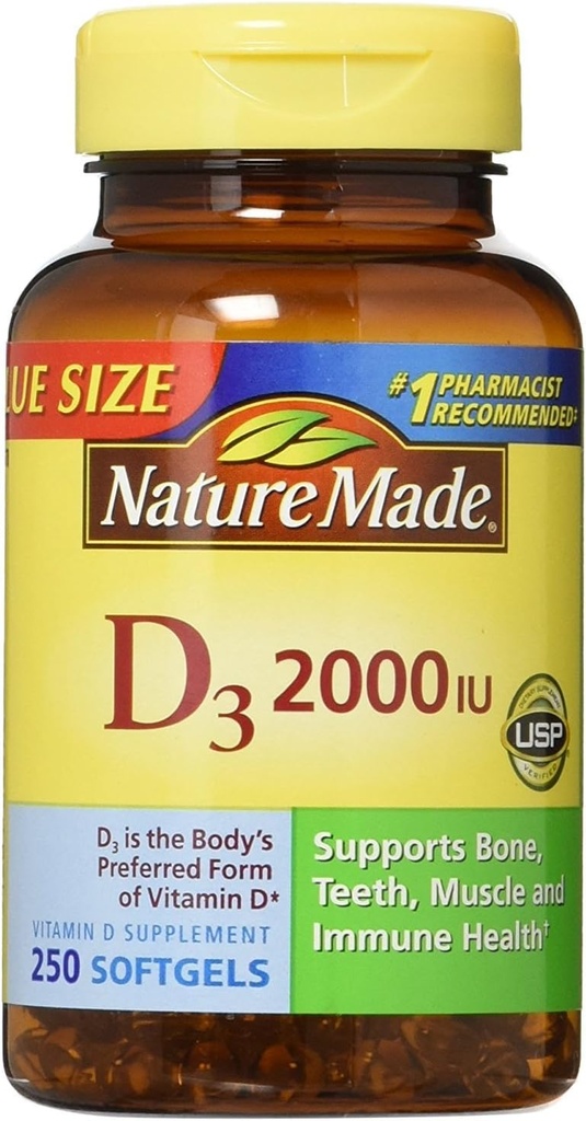 Nm Vit D 2000iu Dimensioni 250ct Natura fatta Vitamina D 2000iu 250ct