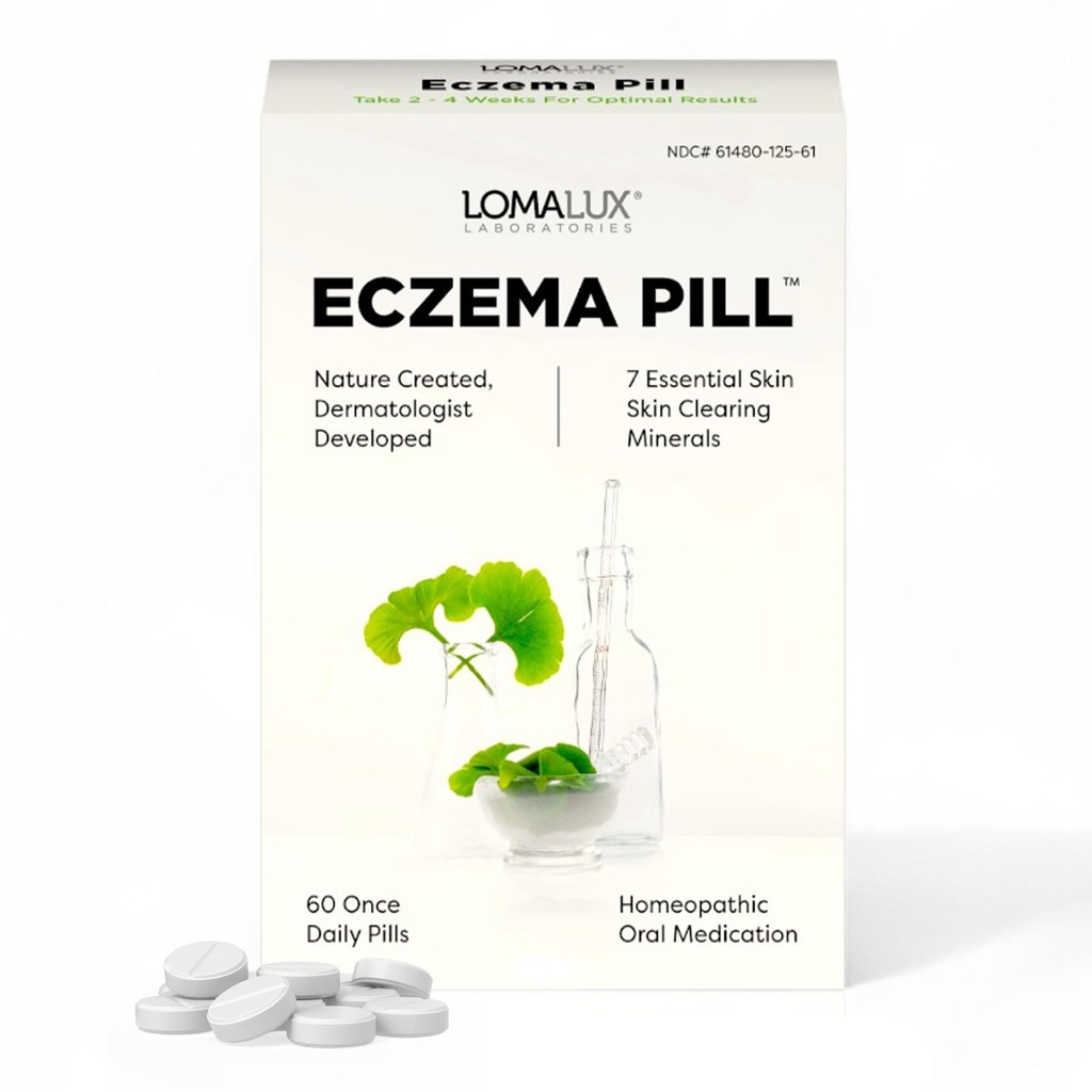 Loma Lux Eczema Pills – Natural Eczema Trattamento Remedy Rilievo – Dermatologo Sviluppato – 7 Minerali Clear & Prevent Severe Eczema Scaling, Rash, Anti Itch Skin Body Face per adulti, bambini, bambini