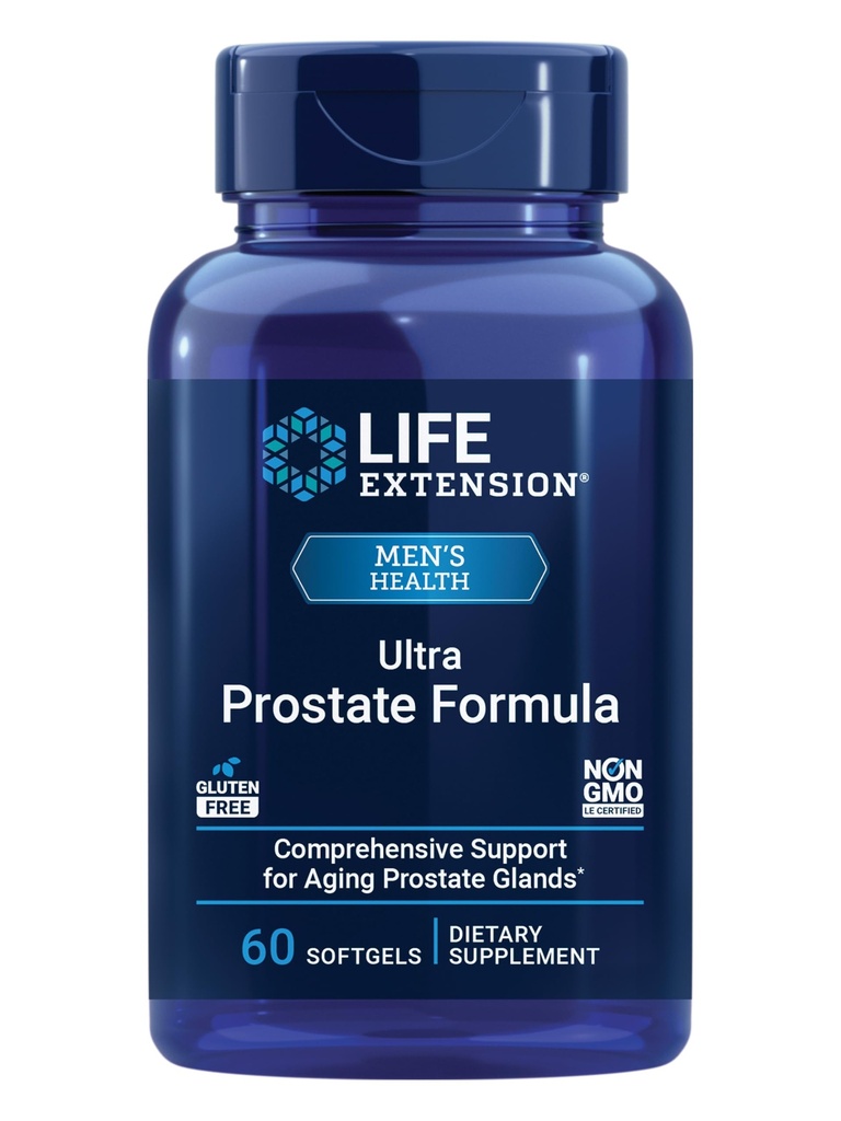 Prolungamento della vita Formula Ultra Prostate, Sega Palmetto per gli uomini, pigeo, pungendo Nettle Root, lycopene, Salute Prostatica, Flusso di Urinazione, PSA, Non OGM, Gluten-Free, 60 softgels