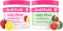 Belli Welli Daily Fiber Supplement Bundle - Fragola Limonata & Watermelon - Collagene, Probiotici ed Elettroliti per Benessere Equilibrato - Raffreddamento Sapori, 32 Serve Totale