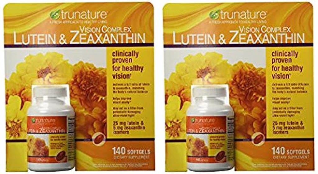 Trunature Vision Complex Lutein e Zeaxanthin Supplemento, 140 Conte (2 Pacchetti)