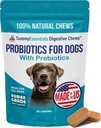 Tummy Essentials Probiotic Chews for Dogs, Supports Gut Health for Dogs and Firm Stools, Aiuta a eliminare la disfunzione digestiva, Probiotici del cane Made in the USA, 30 Chews