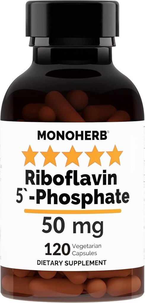 MONOHERB Riboflavin 5'-Phosphate 50 mg - 120 Capsule Vegetariani - Vitamina Bioattiva B2
