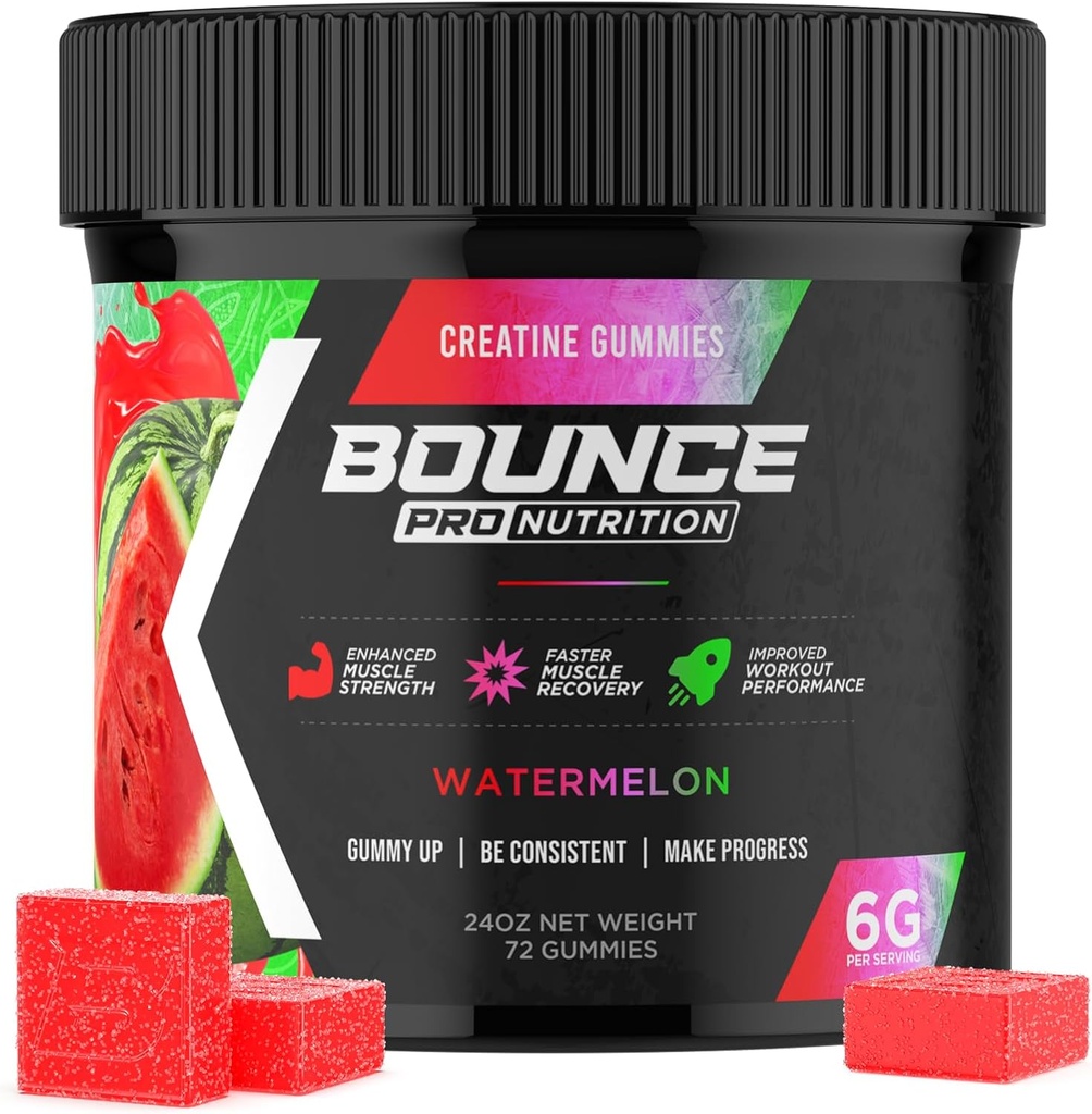 Mazzo Pro Creatina Monoidrato Gummies per Uomini e Donne, Calorie Bassa, 6G di Creatina per Serve, Vegan, Anti-Melting, Senza Glutine, Non-GMO, 2g di Creatina per Gomma (72ct, Watermelon)
