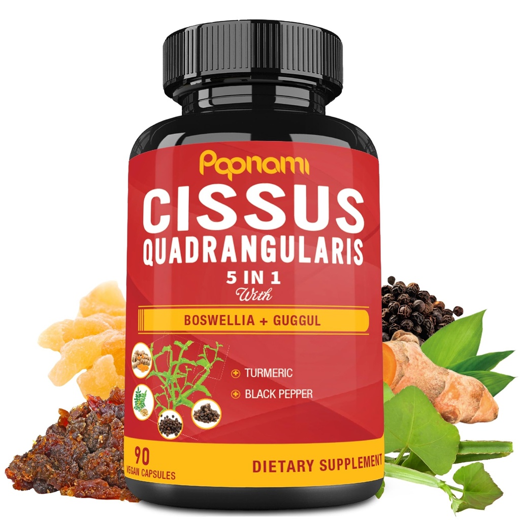 Super Cissus Quadrangularis Estratto di capsule con Boswellia, Guggul, curcuma, pepe | 3 mesi di fornitura