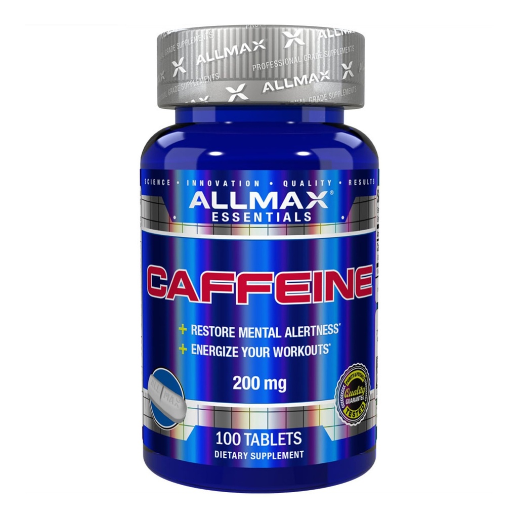 ALLMAX Nutrition Caffeine Pills, Sustain Energy & Pre - Workout Focus mentale, Fast Absorbing & Vegan, 200 mg, 100 compresse