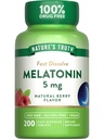 Verità Melatonina 5mg compresse dissolve veloci | 200 conte | Natural Berry Flavor | Vegan, Non OGM & Gluten