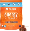Mushie 100% Organic Cordyceps Mushroom Gummies - 2000mg Cordyceps Militaris Nootropic per l'energia e il supporto immunitario con vitamina D - Vegan, senza glutine - 60 Conte