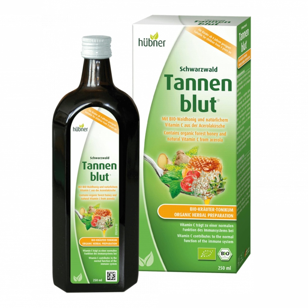 Hubner Tannenblut Preparazione di erbe organiche, Miele Cough Syrup, Cold and Sore Throat Support, Rilievo rilassante, Supplemento di vitamina C per adulti e bambini 4 e più vecchi, Kosher e Alcohol-Free, 250 ml