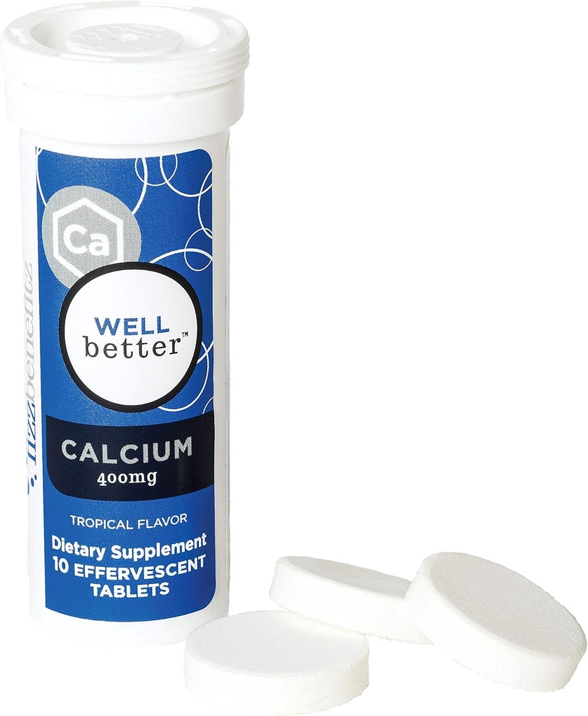 Carbonato di calcio Supplemento dissolvibile con aroma tropicale - 400mg compresse Rilasciare come polvere in acqua - Perfetto per le persone Struggling con Pill Swallowing (3 tubi)