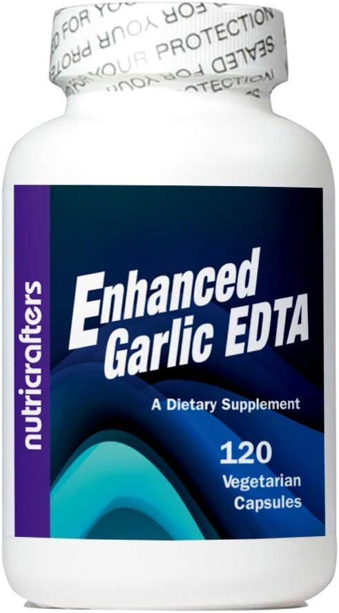 Aglio EDTA 120 capsule - 1000mg High Potency Calcium Disodium EDTA Formula - No Magnesium Sterate o Alluminio contenenti Zeolite - 1 Bottiglia di 120 capsule