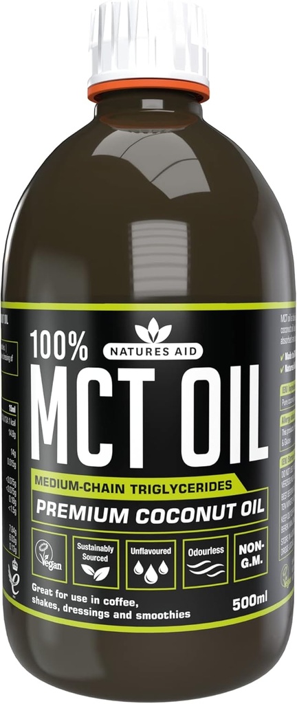 NATURE AID Mct olio 100%, 500 ML