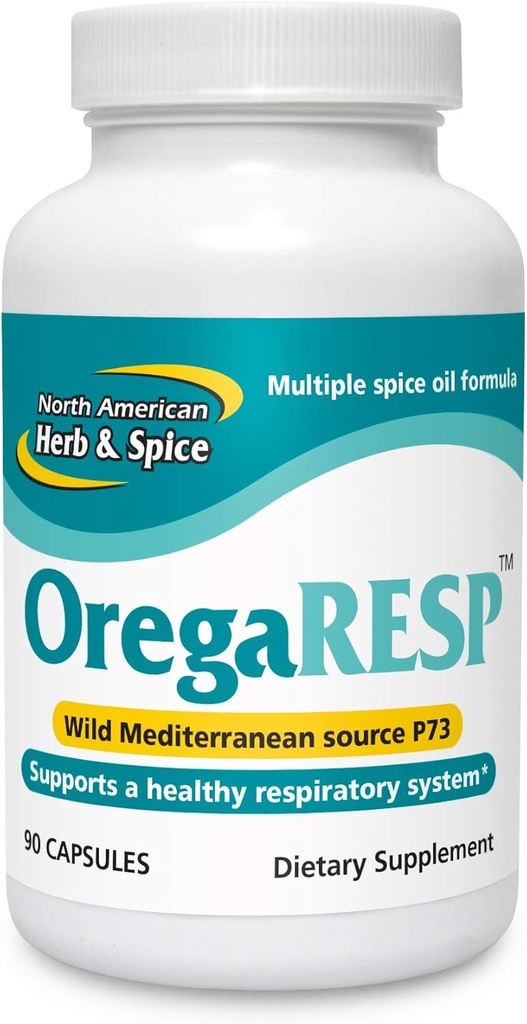 North American Herb & Spice OregaResp - 90 Veggie Capsule - Immune & Respiratory Health - Cumin, Sage, Oregano olio - Sicuro per bambini &amp; animali, Non-GMO - 90 Total Servings