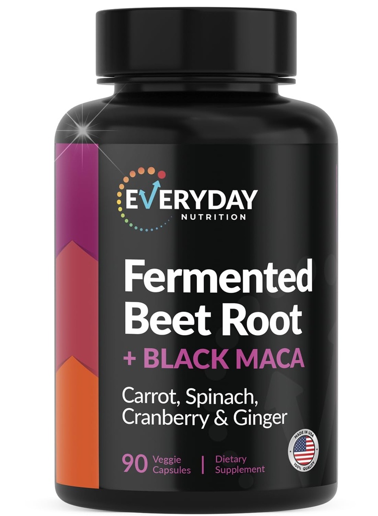 Radice di barbabietola organica, Maca nera, Carrot, Spinach, Mirtillo, Ginger | Salute complessiva per le donne e gli uomini | Made in USA | 90 capsule vegetali