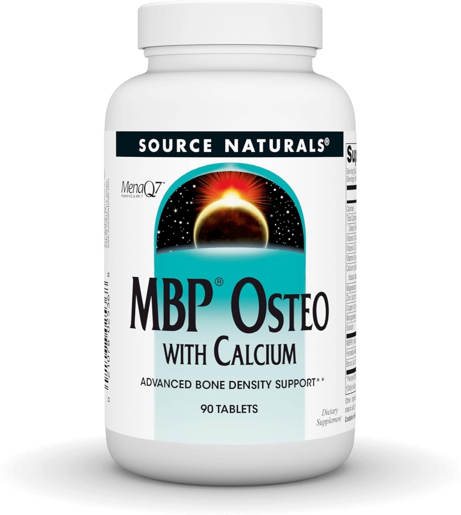 Fonte Naturals MBP Osteo con calcio, supporto avanzato per la densità di ossa*, 90 compresse