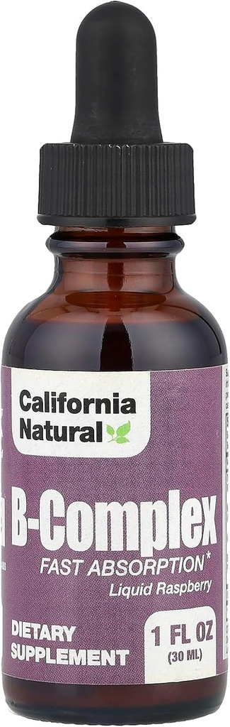 California naturale B complesso sublinguale supplemento, lampone, 1 oncia