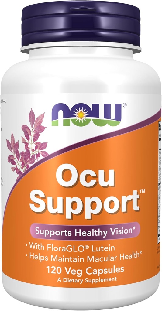 NOW Integratori alimentari, Ocu SupportTM con FloraGLO® Lutein, oltre Vitamine A, C ed E, 120 capsule di Veg