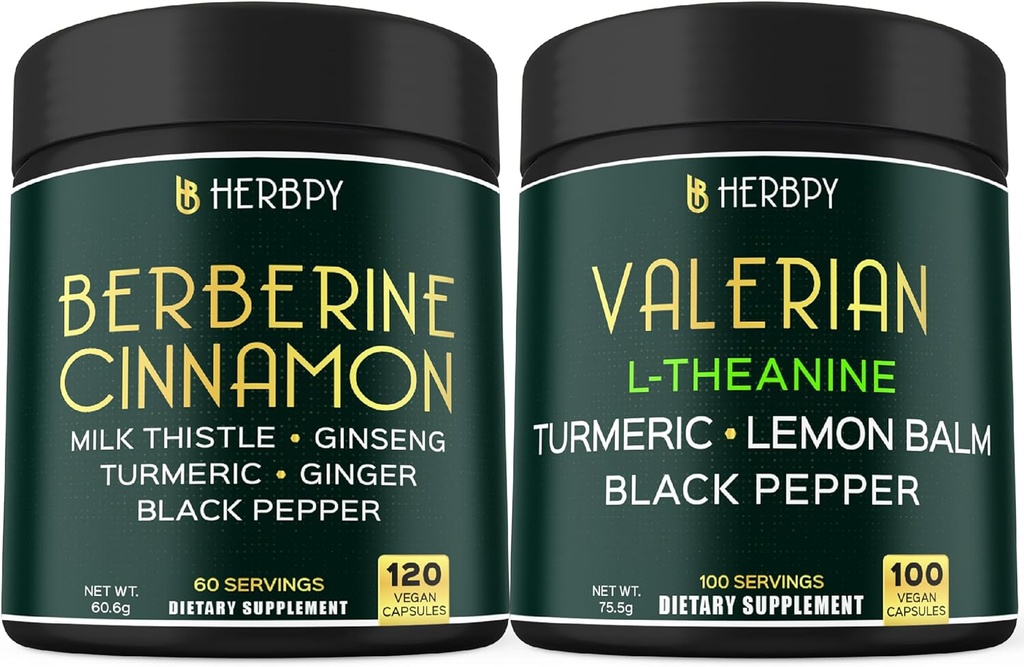 Bundle 7in1 Berberina HCl 97% & 5in1 Integratore di radice di valeriana