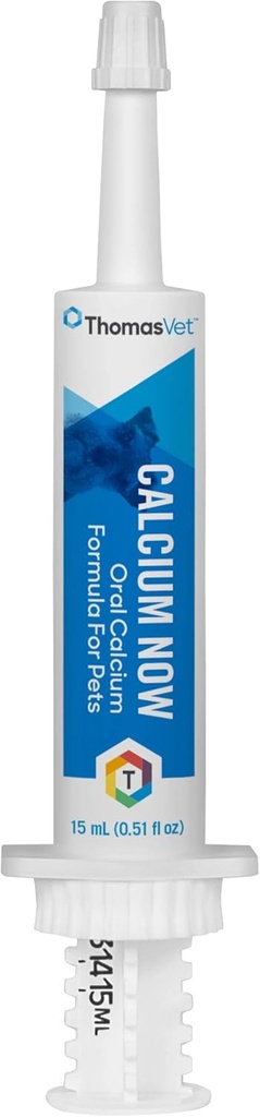 Thomas Pet Calcium Now - Fast-Absorbing, Oral Calcium Supplemento per cani e gatti - per Whelping, Queening, Nursing & Calcium Deficiency - 15 mL (0.51 fl oz)