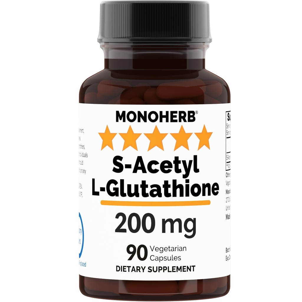 MONOHERB S-Acetyl L-glutathione 200mg - 90 capsule vegetariane