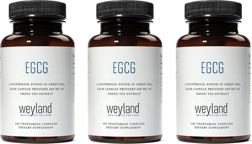 EGCG | Estratto di tè verde | 400 mg - Supplemento antiossidante | Vegan, Gluten Free | 100 capsule vegetariane (Pack of 3)