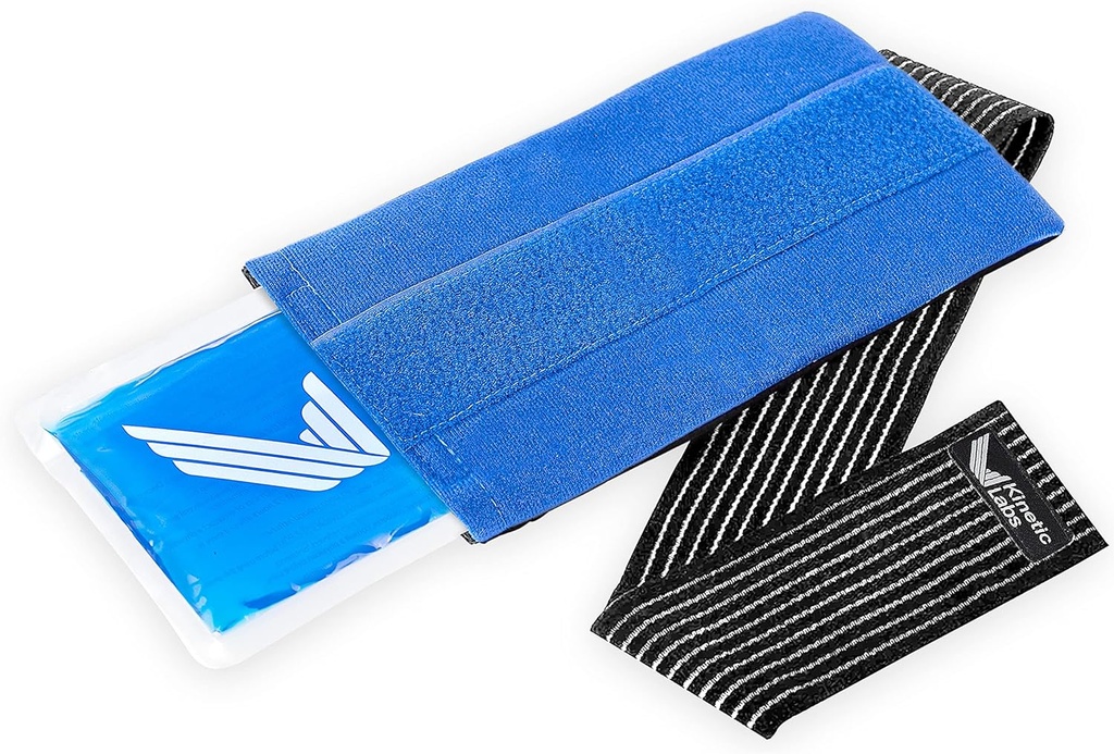 Pacchetto di ghiaccio riutilizzabile per lesioni con Wrap di Kinetic Labs - Hot and Cold Pack per lesioni con cinturino - Avvolto di ghiaccio per Hip Back Chirurgia del ginocchio della testa della spalla (large)