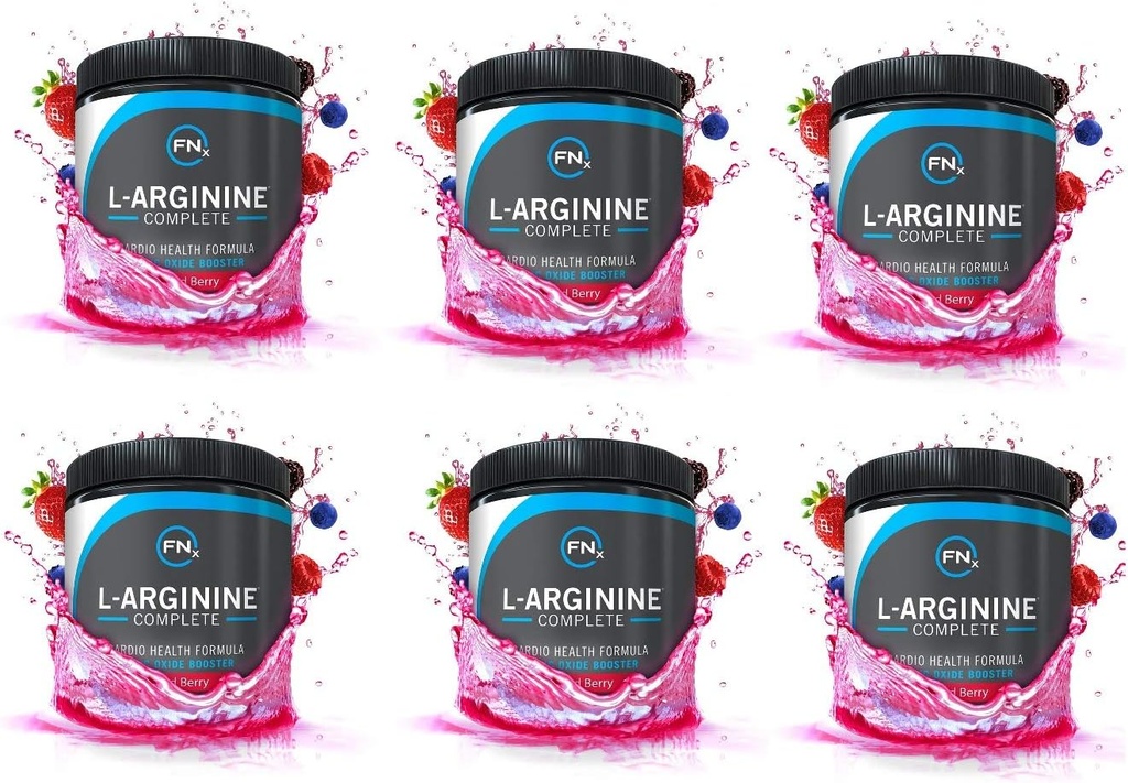 L-Arginina Completa - Cardio Health | 5000mg L Arginina | Nitric Oxide Booster | Integratore Naturale | Bacche miste - 6 Pack