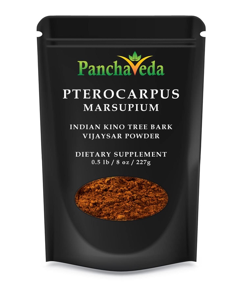 Ayurveda Pterocarpus Marsupium Powder (227g / 8 oz) Vijaysar Powder, Bijasar Churna, Indian Kino Tree Wild Crafted, Gluten Free, Lactose Free, OGM Free, Pure Herbal Dietary Supplement.