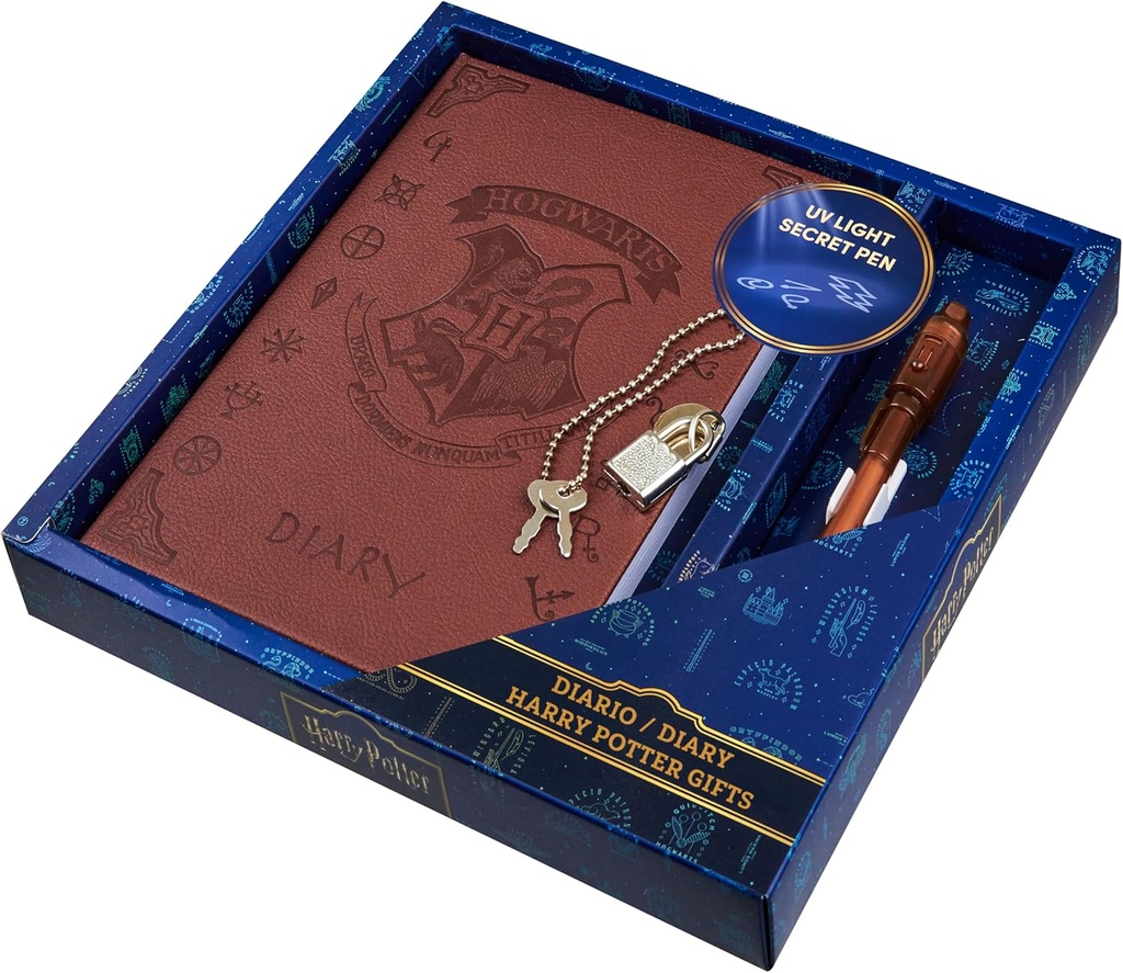 Harry Potter Lockable Diary con penna inchiostro invisibile UV per bambini, adolescenti, giornale segreto con chiave, pagine allineate, forniture di articoli da cancelleria, regali per bambini (penna UV)