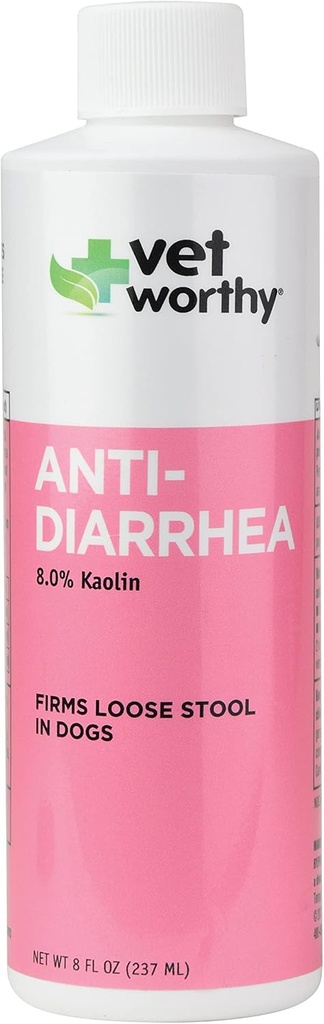 Vet Worthy Anti-Diarrhea per Cani - Supplemento al cane per aiutare a alleviare la diarrea, l'innalzamento di stomaco, e Discomfort - 8oz