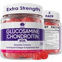 Glucosamina Condroitin Gummies, Zucchero Glucosamina Senza Glucosamina Integratore MSM, Resistenza Extra con Boswellia Turmeric, Collage idrolizzato & Acido Ialuronico, Salute Bone per Uomini & Donne, 120 Ct