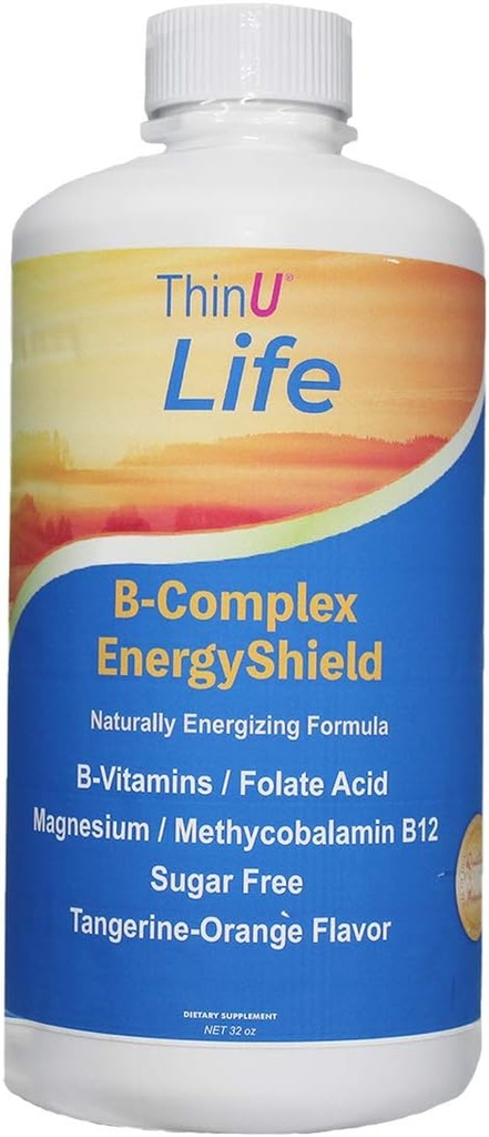 EnergyShield Liquid B-Vitamin Complex, 32 oz, Tutti B Le vitamine che ti servono, Anti-Stress, Immunità, Supporto del sistema immunitario, Energia, Folate, Niacin, Supporto del sangue