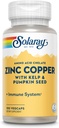 Zinco con rame Solaray 100 VegCaps