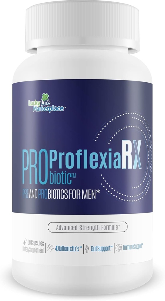Probiotic Proflexia Rx Male Formula - La nostra migliore formula maschile con Prebiotici & Oltre 40 miliardi di CFU di Probiotici - Sostenere la vostra salute maschile con questo probiotico naturale per gli uomini