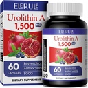 Urolitina A Supplemento 1000 mg Plus Trans-Resveratrolo, Anthocyanins, Tè verde, Promoting Aging sano, Supporta cellulare ed energia per gli uomini e le donne, 60 capsule-61