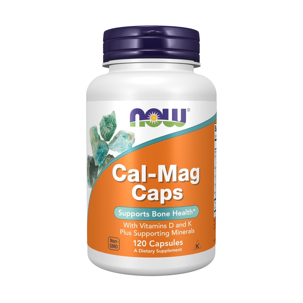 NOW Integratori, Cal-Mag con Zinco, Rame, Manganese e Vitamina D, 120 capsule