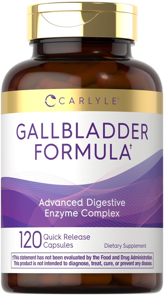 Carlyle Gallbladder Supplemento | 120 capsule di rilascio rapido | Complete Digestive Enzyme Complex | Non-GMO & Gluten Free Formula