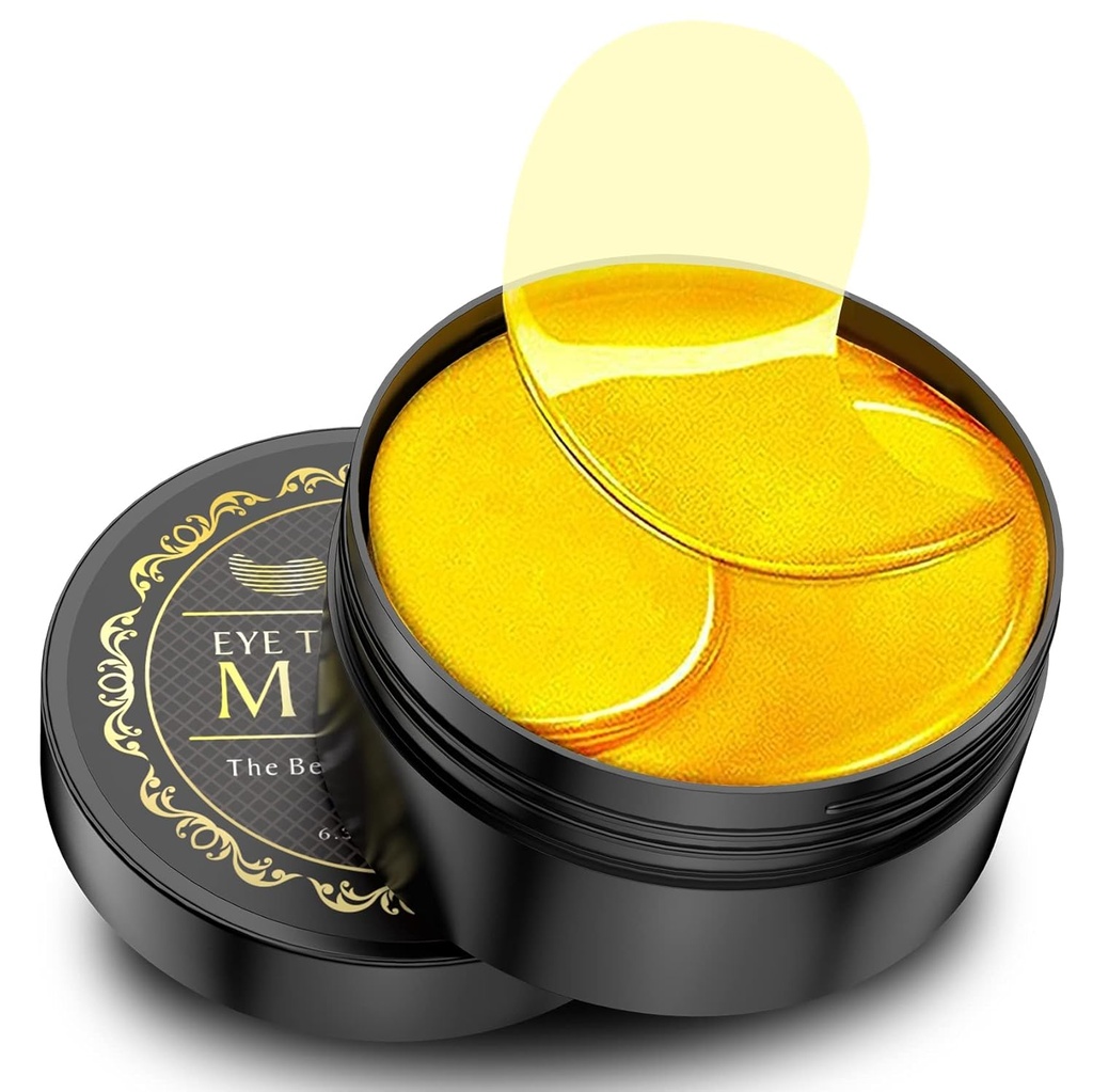 24K oro sotto occhi Patch - 60 Pack per occhi gonfiati, cerchi scuri, borse e rughe con collagene e acido ialuronico