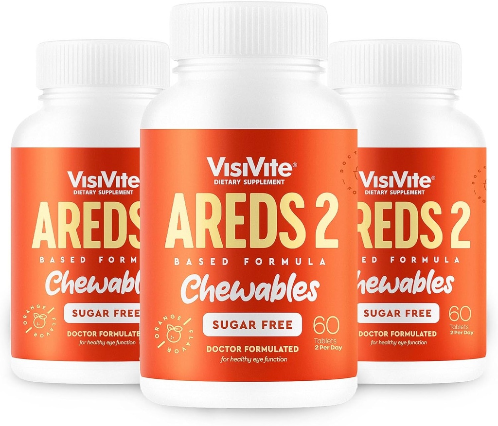 AREDS 2 Vitamine di occhio senza zucchero - Alternativa a Gummie di Lutein per gli occhi - Lutein per la salute degli occhi - Vitamine di occhio senza zucchero Premium - (Tavolette da cucina) Confezione da 3