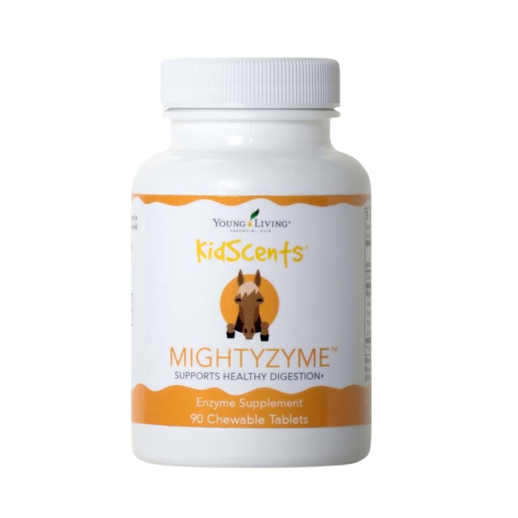 Young Living KidScents MightyZyme Chewable Tablets - 90 ct - Supplemento di enzima digestivo per bambini - Supporto di digestione naturale per bambini - Kid-Friendly Products